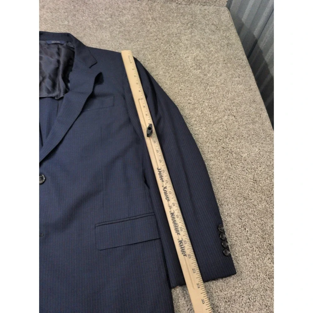 Brooks Brothers Fitzgerald BrooksCool Navy Pinstripe Full Canvas‎ Blazer Jacket